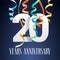 20 years anniversary celebration vector icon, logo