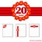 20 years celebration design icon. For planning important day.