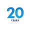 20 Years Excellent Anniversary Celebration Blue Dash Vector Template Design Illustration