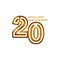 20 Years Excellent Anniversary Vector Template Design illustration