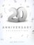 20 years silver number anniversary celebration event. Anniversary banner ceremony design for 20 age