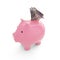 200 Namibian dollar inside pink Piggy Bank, money in piggy bank, savings concept