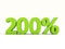 200% percentage rate icon on a white background