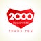 2000 followers thank you heart