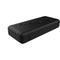 20000 mah black power bank on isolated white background with built-in wires
