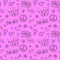 2000s emo girl kawaii style seamless pattern texture background with elements like crown, lips, arrow, speech balloon