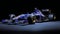 2005 F1 Car: Blue Racing Vehicle On Indigo With Driver Inside
