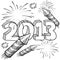 2013 New Year\'s fireworks vector