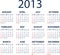 2013 vector calendar