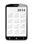 2014 Calendar in Mobile Phone