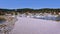 2015-07-04 Lipno nad Vltavou, Czech republic - stone path to the marina on the water reservoir