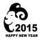 2015 chinese new year of the goat black icon
