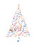 2015 christmas tree with colorful metal musical notes