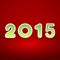 2015 New Year image on red background with white