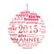 2015 new year multilingual text word cloud greeting card