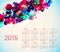 2015 year calender. Abstract background with geometric shapes.