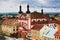 2016/06/18 Chomutov city, Czech republic - Church \'Kostel sv. Ignace\' and Gallery \'Spejchar\' on the square