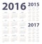 2016, 2017, 2015 year calendars