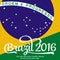 2016 Brazil. Patriotic banner for website template, cards, posters, logo, brochure.