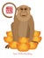 2016 Chinese Year of the Monkey with Gold Bars Color Illustration