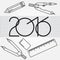 2016 and Drawing tools thin line icon set for web and mobile, m