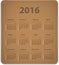 2016 English calendar