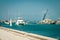 2016 Greece Lefkada. Moving bridge between island and continent