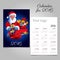 2016 holiday calendar with Santa and gifts