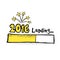 2016 loading bar with fireworks, new year, anniversary or party concept,