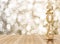 2016 year wood number in perspective room with sparkling bokeh w