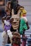 2017-02-25 Lithuania, Vilnius, Shrovetide, mask for carnival, february carnival, green, grey masks evil mask