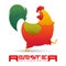 2017 Happy Chinese New Year. Year of the rooster. Colorful rooster in cartoon character. Vector