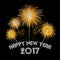 2017 Happy New Year Fireworks Night Background
