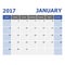 2017 January calendar week starts Sunday