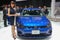 2017 November 03. TOKYO JAPAN. A pretty woman introducing new volkswagen car, Golf-R type at Tokyo motor show booth