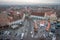2017 Sibiu small square with christmas street food market on the