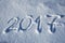 2017 written in snow trace