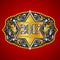 2017 year western cowboy belt buckle with sheriff badge vector design