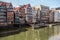 2018-07-20 Hamburg, Germany: historic buildings on bank of Nikolaifleet canal on clear day