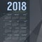 2018 Blue Grey Color tone Printable Calendar Starts Sunday