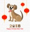 2018 Chinese New Year of Dog, Lanterns and Doggy, Celebration Eastern Card