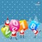 2018 Christmas and New Year card vector decoration.