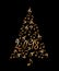 2018 christmas tree with silver metal musical notes isolated on black