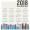 2018 Cityscape Flat Design Graphic Printable Calendar Starts Sunday