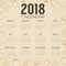 2018 Coffee Items Flat Design Graphic Printable Calendar Starts