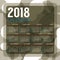 2018 Dark Green Circle Pattern Printable Calendar Starts Sunday
