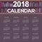 2018 Dark Purple Book Shelves Library Concept Printable Calendar Starts Sunday