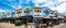 2018 DEC 22, New Zealand, Christchurch, New Regent st, Panorama view of beautiful colorful building and people around the street