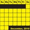 2018 December yellow on black planner calendar