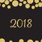 2018 Gold Glitter Round Medallions Black Seamless Background 1